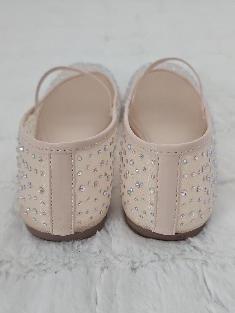 MADE IN NYC Blush Pink Crystal Mary Jane Flats - Picture 4 of 4